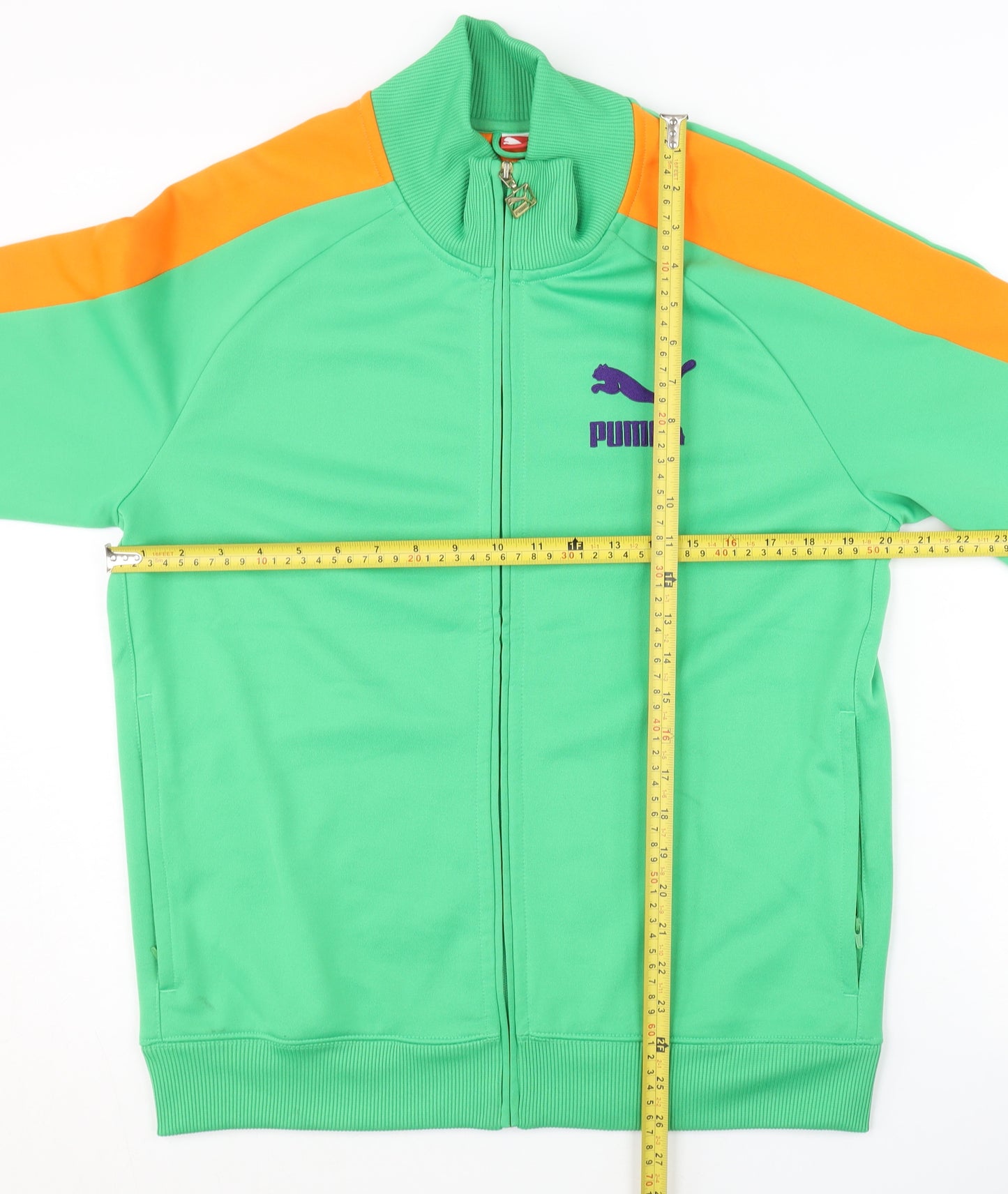 Puma Men's Green XL Regular Fit Track Jacket with Pockets