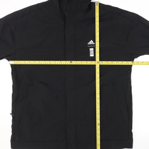 Adidas Men's Black XL Windbreaker Jacket Hooded Sports Activewear