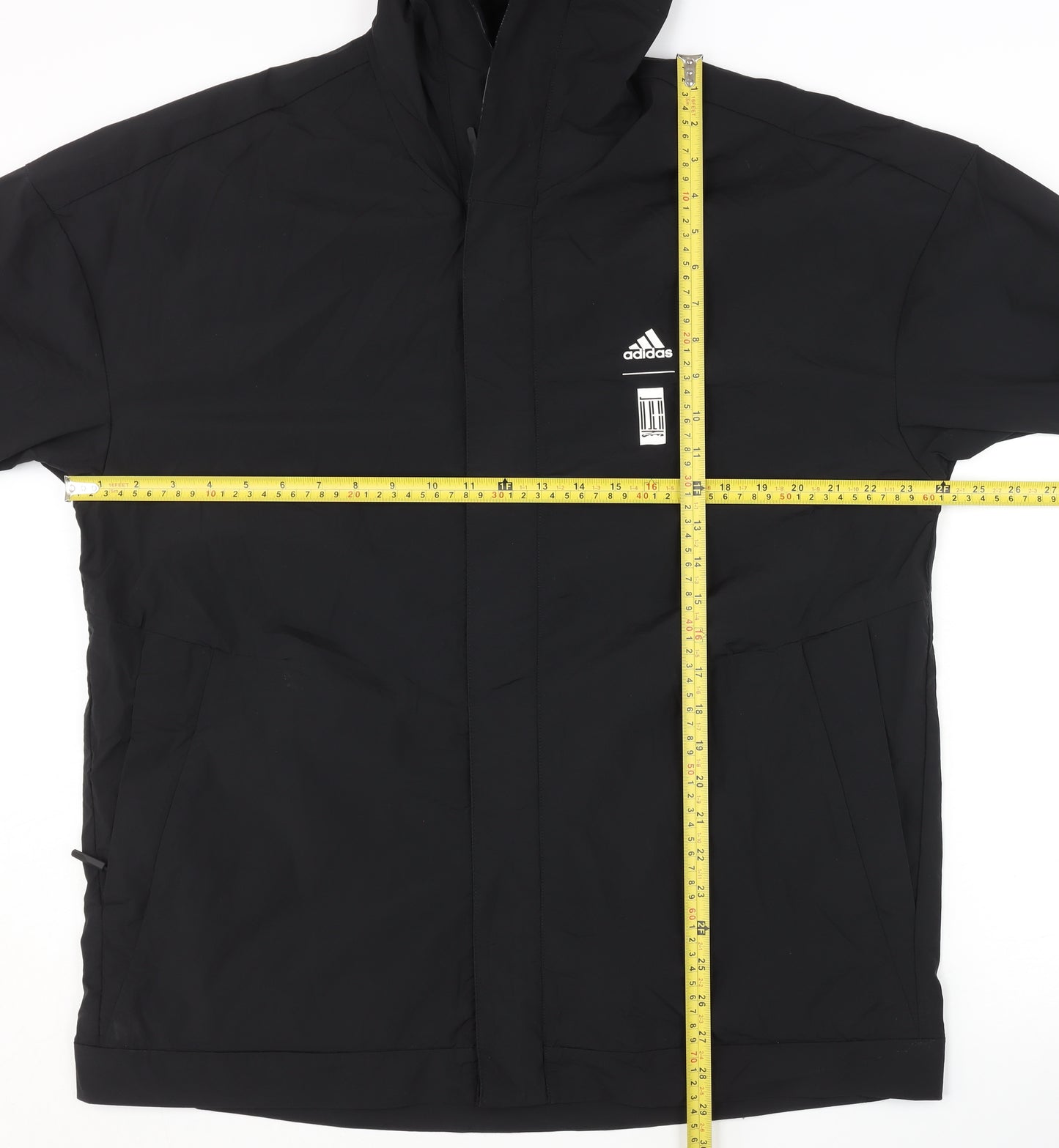 Adidas Men's Black XL Windbreaker Jacket Hooded Sports Activewear