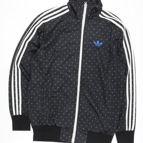 Adidas Men’s Black Polka Dot Track Jacket L Full Zip Sportswear