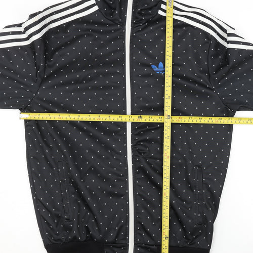 Adidas Men’s Black Polka Dot Track Jacket L Full Zip Sportswear