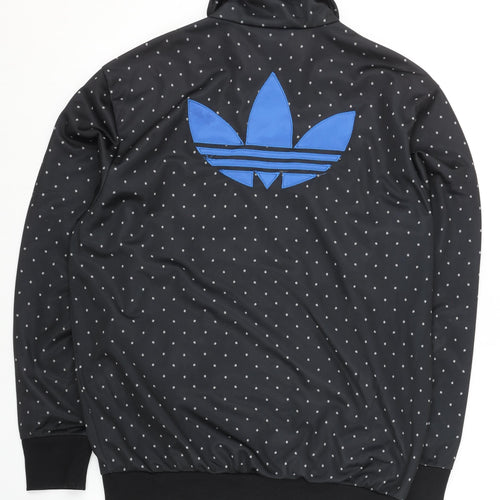 Adidas Men’s Black Polka Dot Track Jacket L Full Zip Sportswear