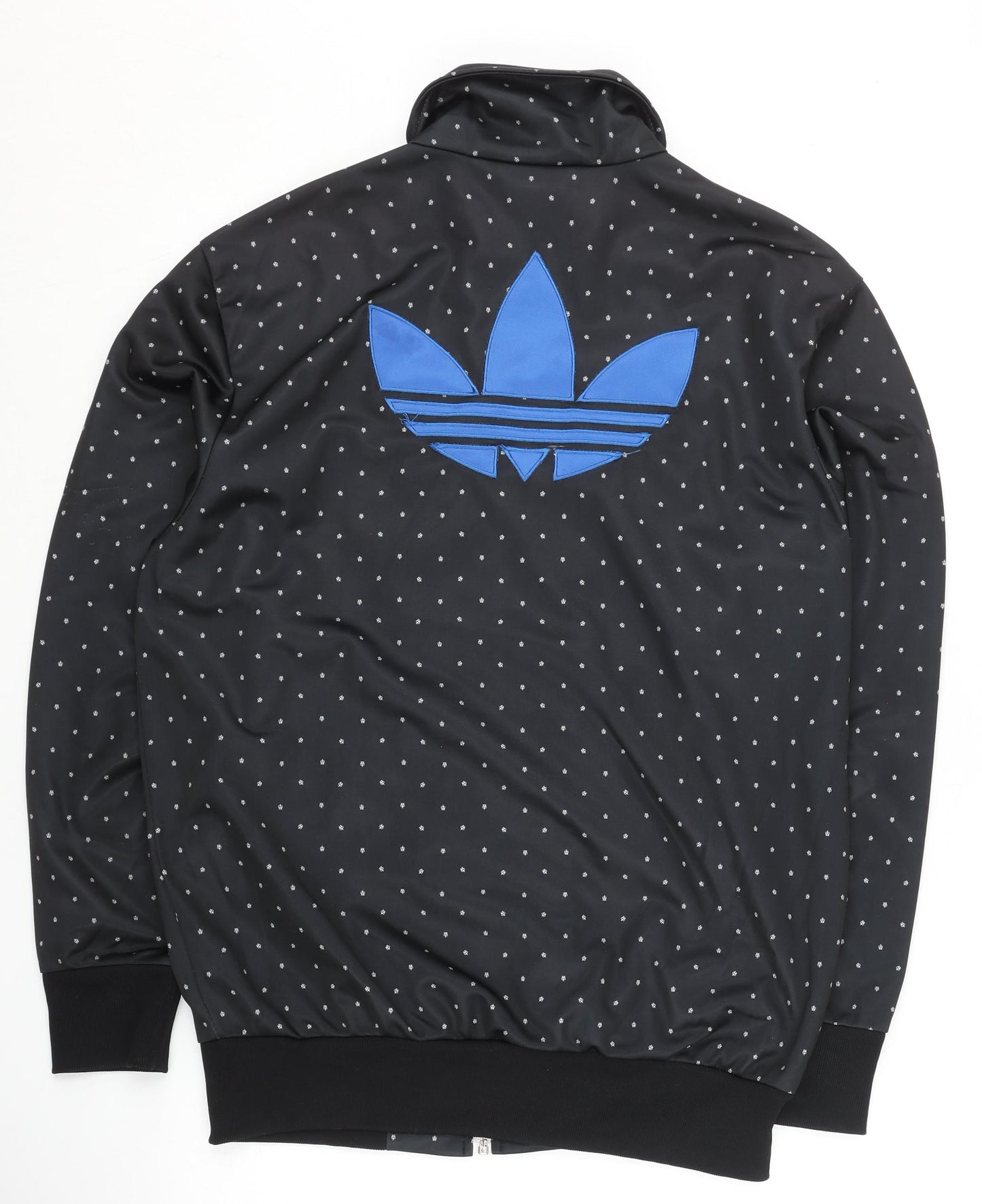 Adidas Men’s Black Polka Dot Track Jacket L Full Zip Sportswear