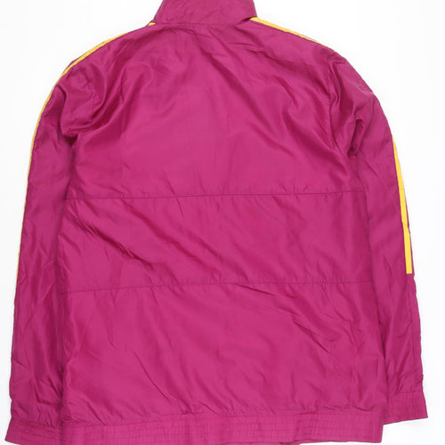 Adidas Men’s Pink Yellow Stripe XL Track Jacket Full Zip Polyester