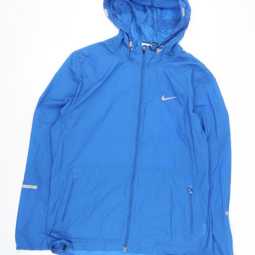 Nike Mens Blue XL Windbreaker Running Jacket Hooded Lightweight