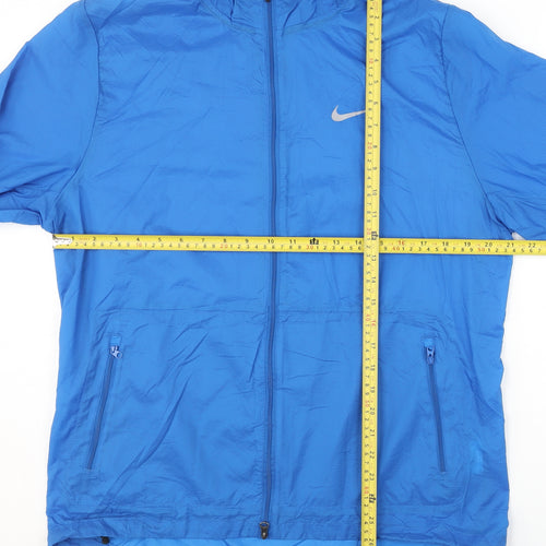 Nike Mens Blue XL Windbreaker Running Jacket Hooded Lightweight