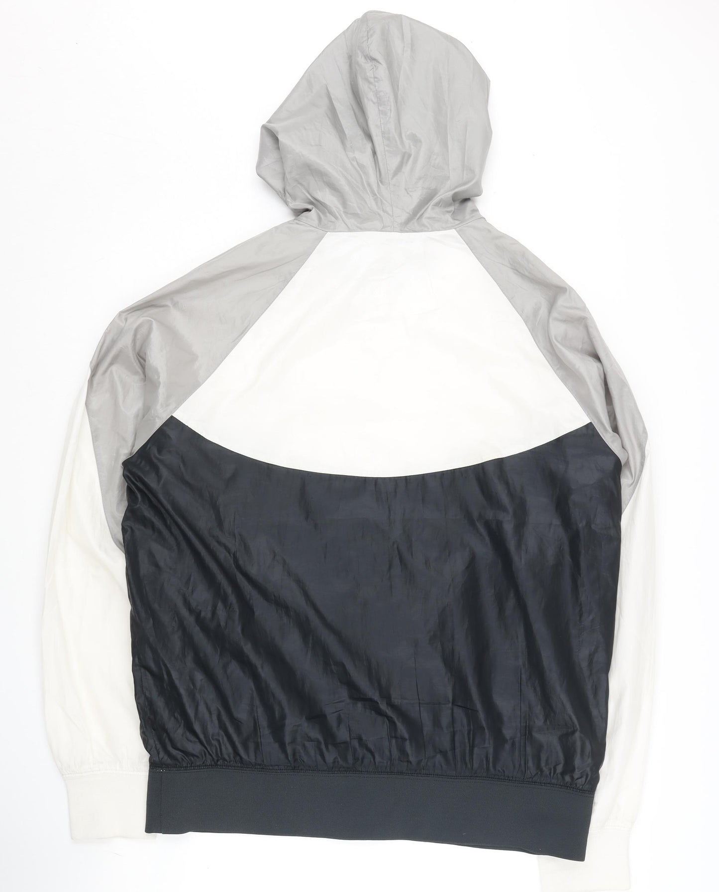 Nike Men's Black L Windbreaker Jacket Hooded Full Zip Colourblock