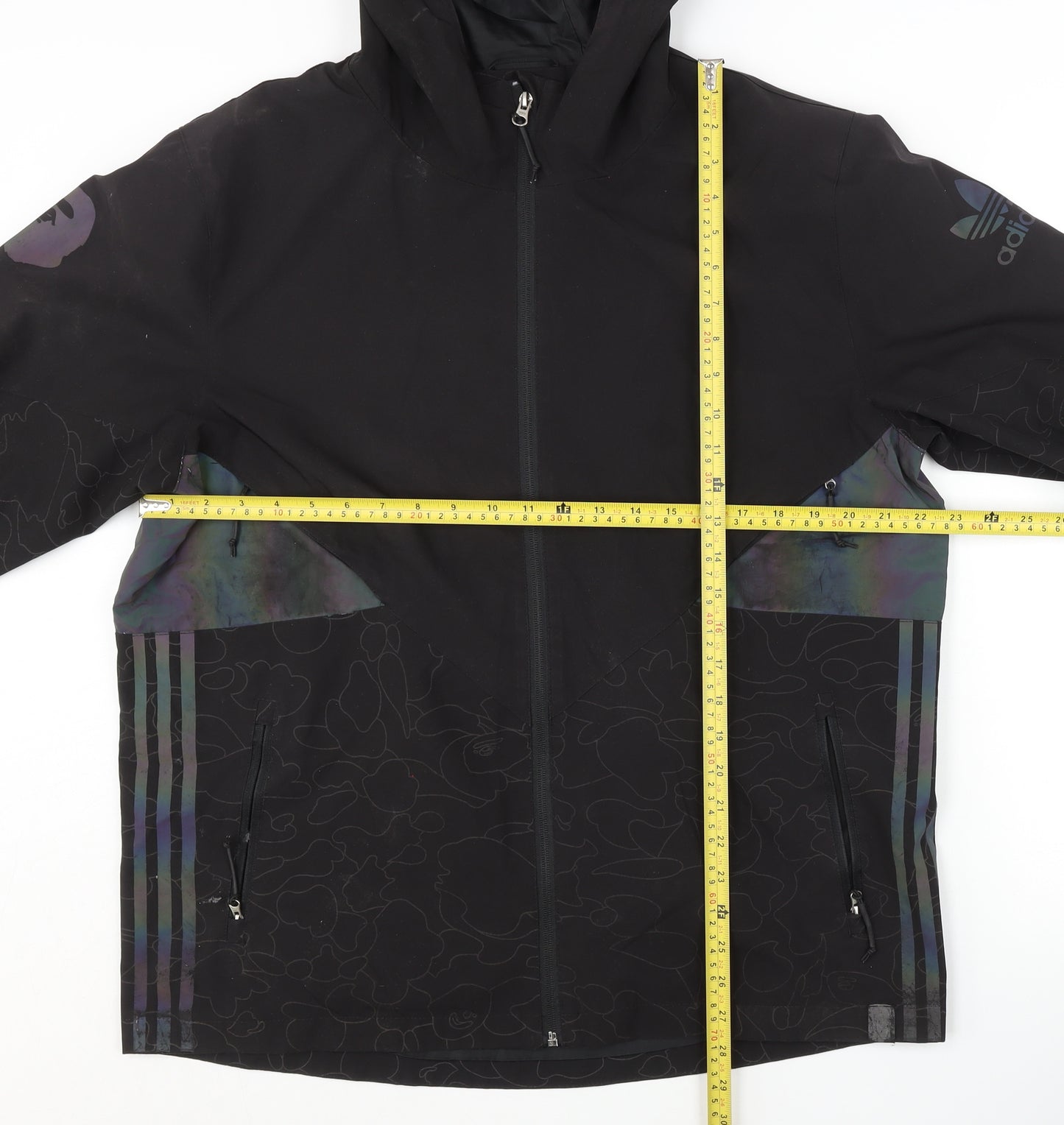 A Bathing Ape x Adidas Men’s Black L Windbreaker Jacket Hooded