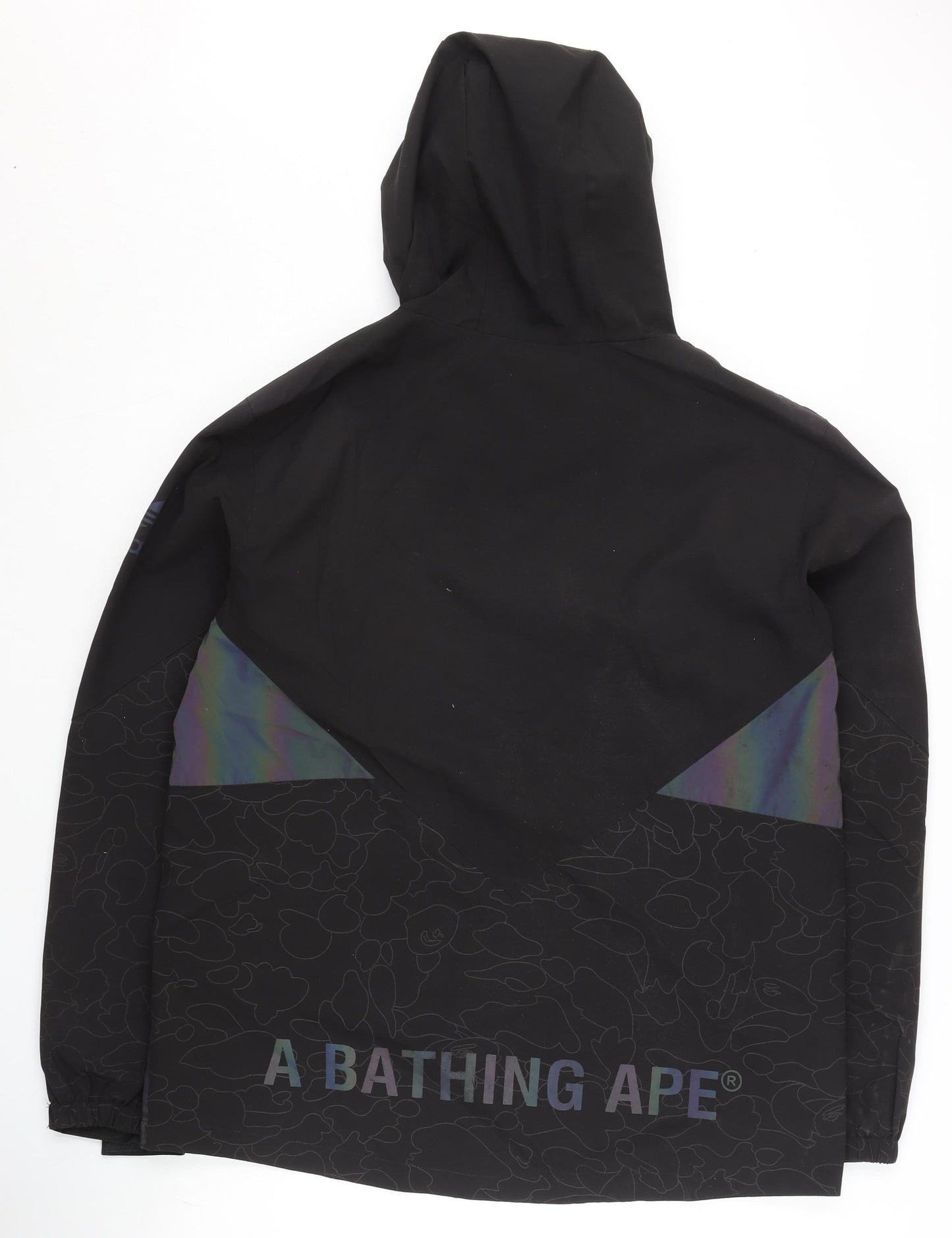 A Bathing Ape x Adidas Men’s Black L Windbreaker Jacket Hooded
