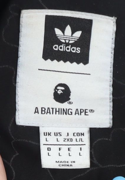 A Bathing Ape x Adidas Men’s Black L Windbreaker Jacket Hooded