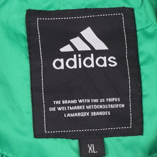 adidas Men’s Green XL Track Jacket Football Sports Full Zip