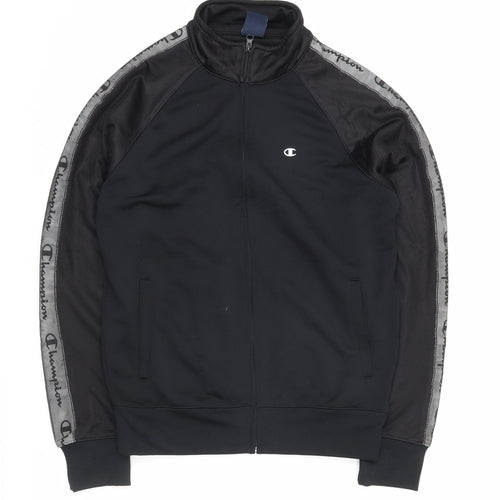 Champion Men’s Black Medium Track Jacket Full Zip Logo Sports