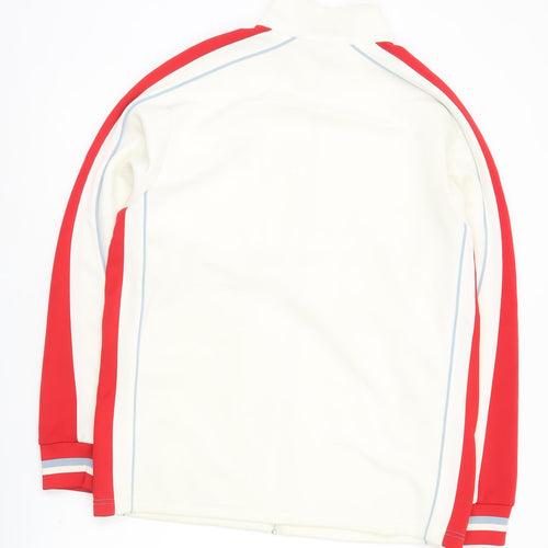 Converse Men's White Red M Track Jacket Full Zip Colourblock Sportswear