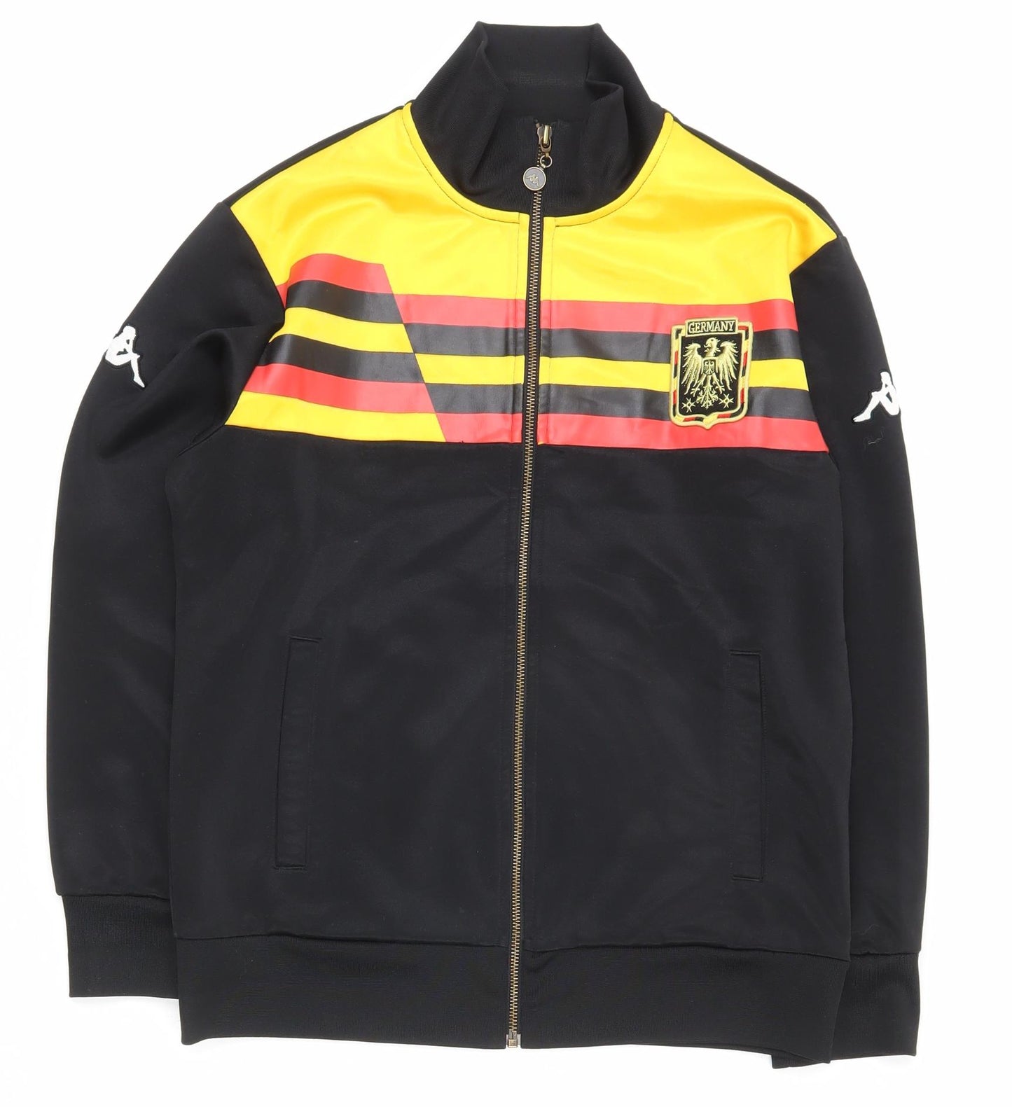 Kappa Men’s Black S Track Jacket Germany Flag Colourblock Full Zip