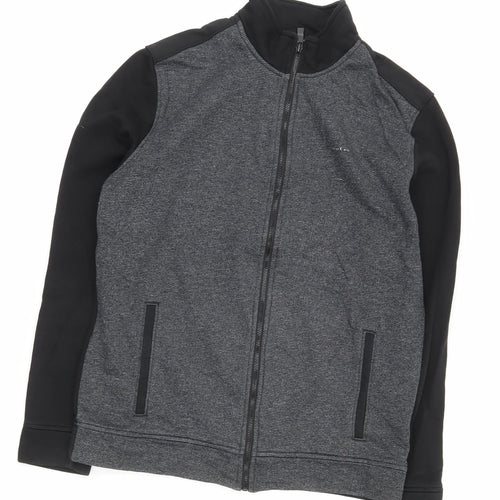 Calvin Klein Men’s Grey Track Jacket S Regular Fit Full Zip Athleisure