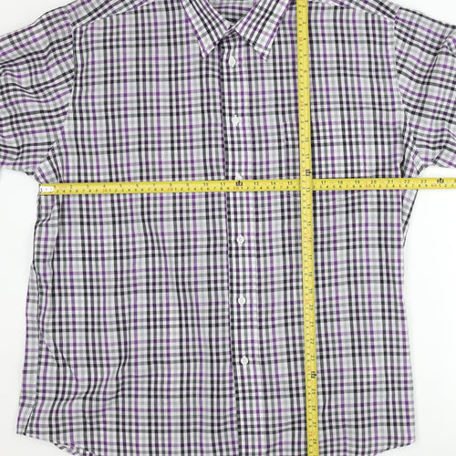 Damart Men's Multicoloured Check XL Long Sleeve Button-Up Shirt