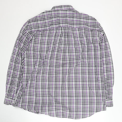 Damart Men's Multicoloured Check XL Long Sleeve Button-Up Shirt