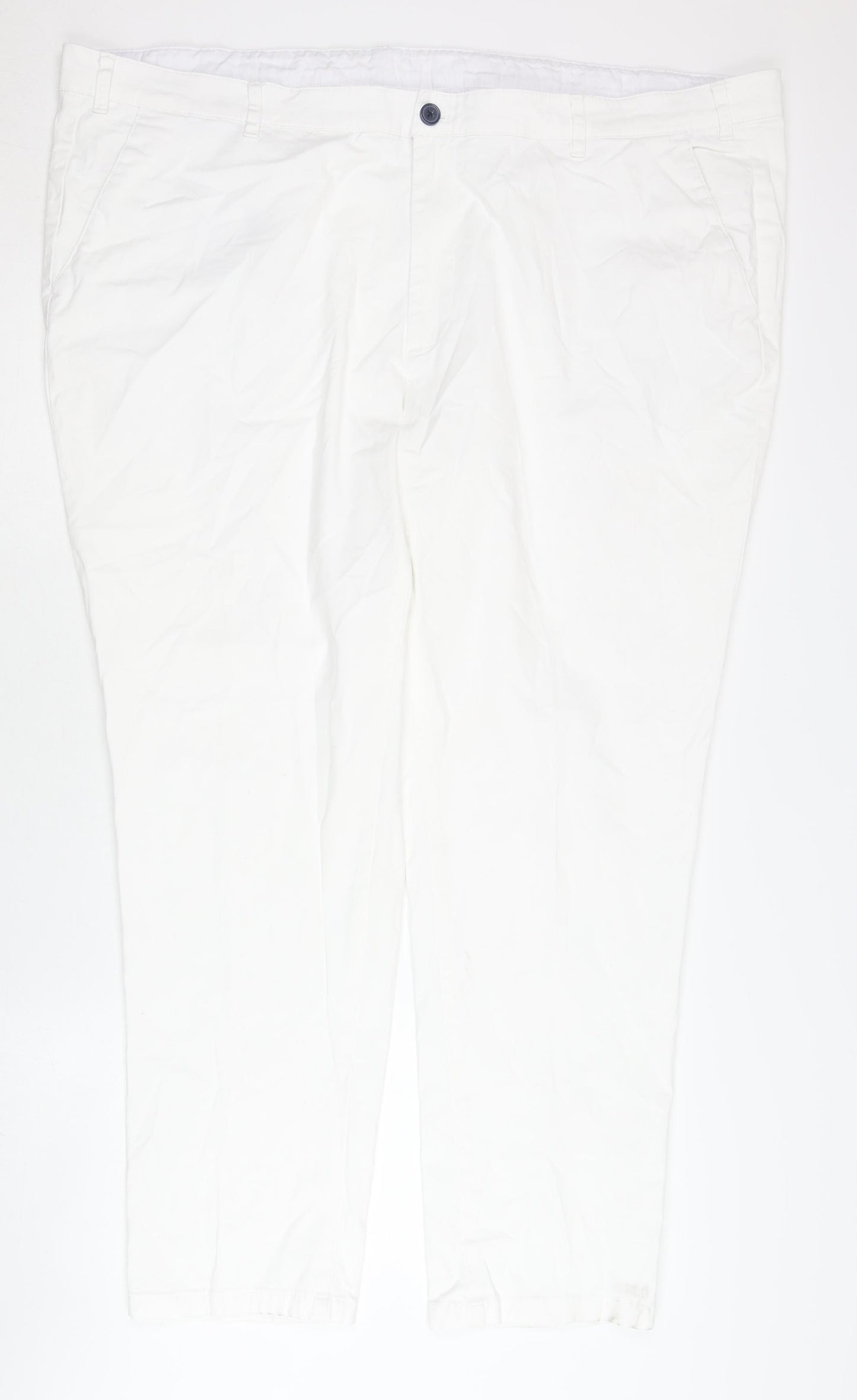 Brook Taverner Women's White Chino Trousers UK 20 Straight Leg Stretch