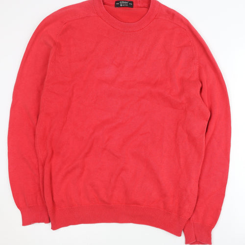 Marks and Spencer Men’s Red Cotton Crew Neck Jumper Size M Vintage