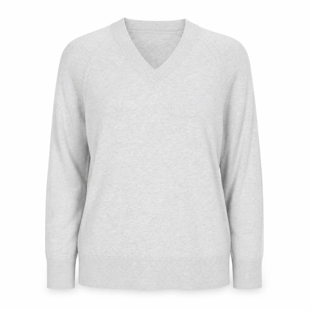MNG Women’s Grey V-Neck Knit Jumper UK 12 Raglan Sleeve Casual