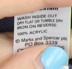 Marks and Spencer Men's Blue M V-Neck Acrylic Pullover Jumper