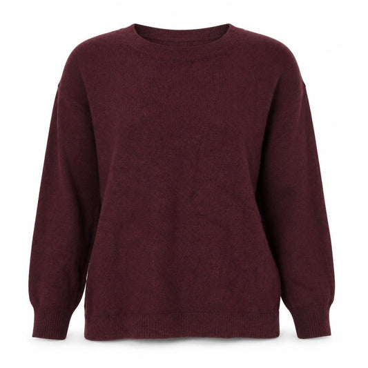 Front view of LOFT Women's Red Crew Neck jumper, size M, Cotton Blend