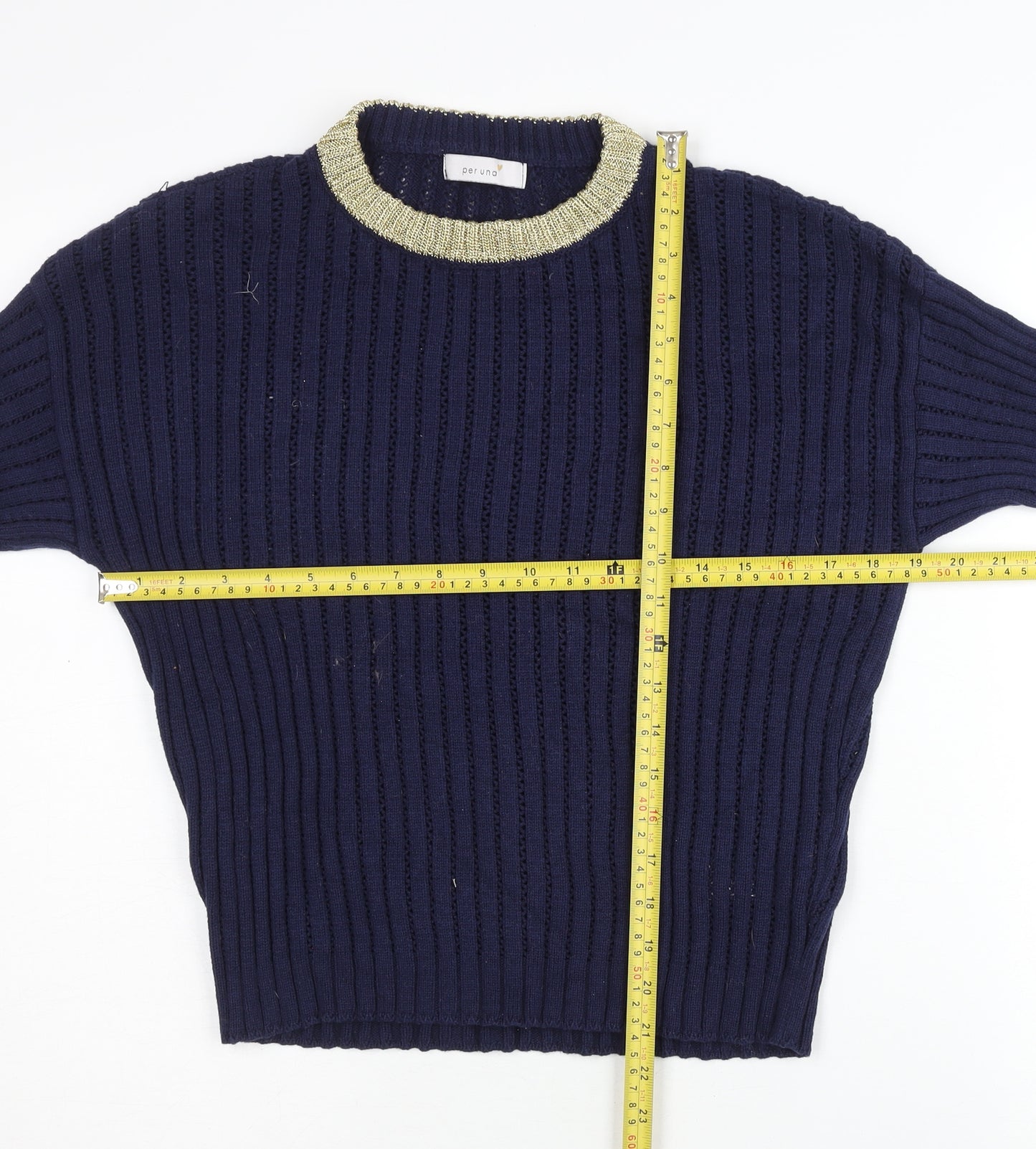 Marks and Spencer Women’s Blue Crew Neck Jumper Size 12