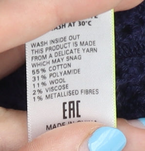 Marks and Spencer Women’s Blue Crew Neck Jumper Size 12