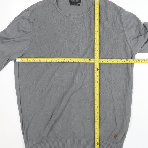 Zara Man Men's Grey Cotton Crew Neck Pullover Jumper M