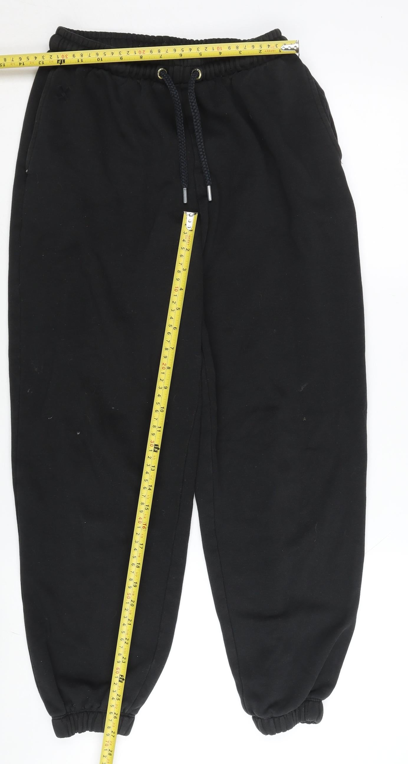Collusion Women’s Black Joggers S Fleece Elastic Waist Tapered Leg
