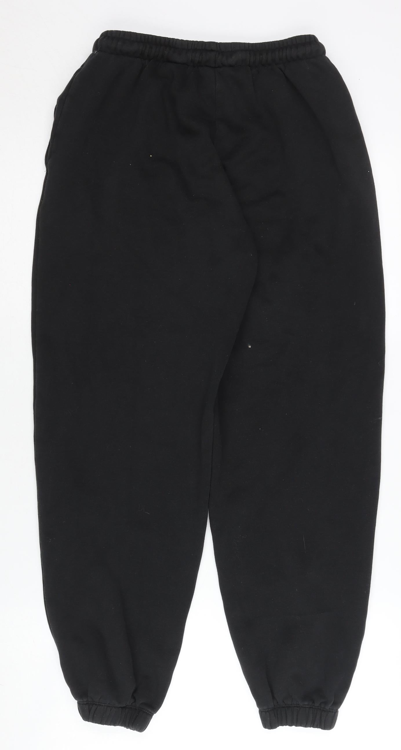 Collusion Women’s Black Joggers S Fleece Elastic Waist Tapered Leg