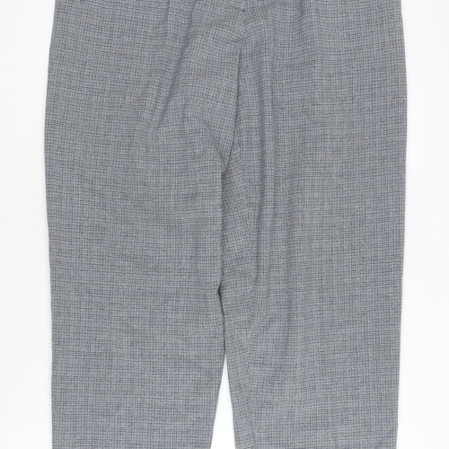 Lady Augusta Women's Grey Check High Rise Pleated Dress Pants Size 14