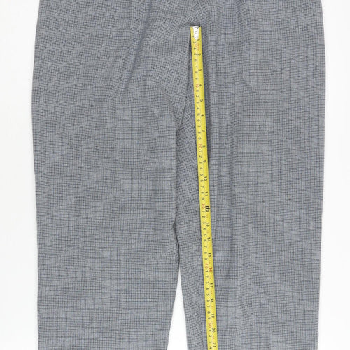 Lady Augusta Women's Grey Check High Rise Pleated Dress Pants Size 14
