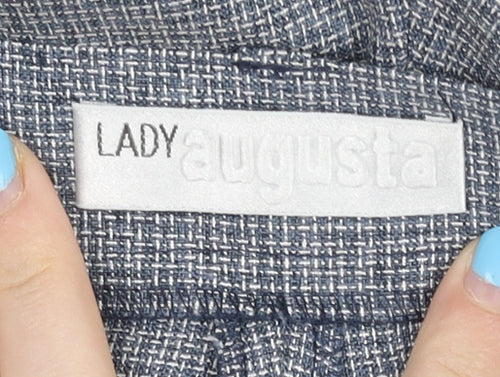 Lady Augusta Women's Grey Check High Rise Pleated Dress Pants Size 14