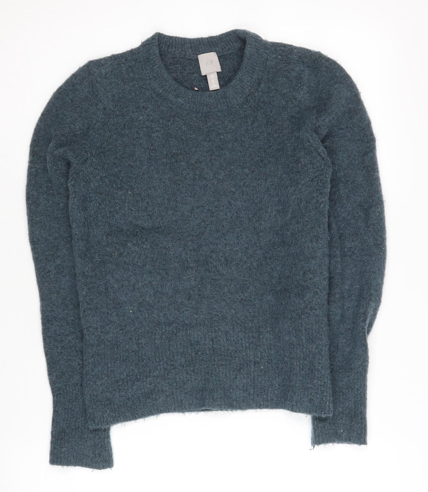 H&M Women Blue XS Crew Neck Long Sleeve Knit Pullover Jumper