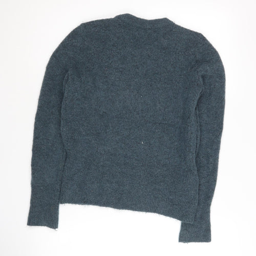 H&M Women Blue XS Crew Neck Long Sleeve Knit Pullover Jumper