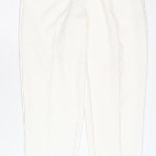 Capsule Women’s White Tapered Trousers S Elastic Waist Pockets