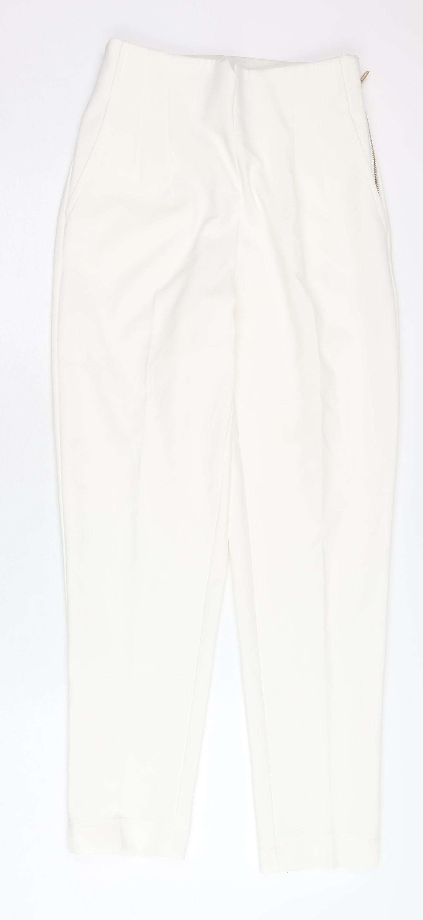 Capsule Women’s White Tapered Trousers S Elastic Waist Pockets