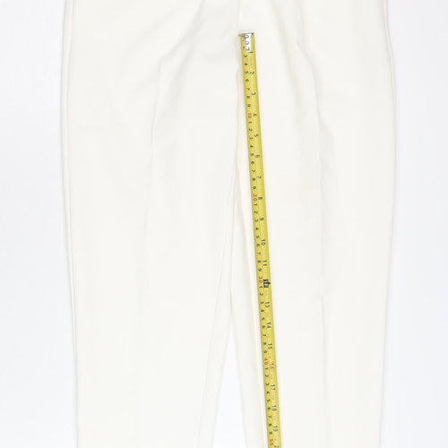 Capsule Women’s White Tapered Trousers S Elastic Waist Pockets