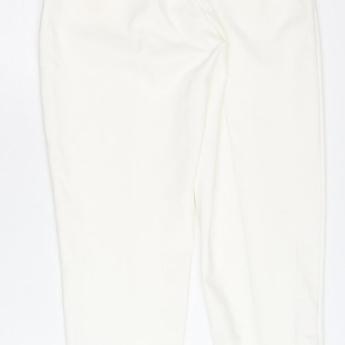 Capsule Women’s White Tapered Trousers S Elastic Waist Pockets