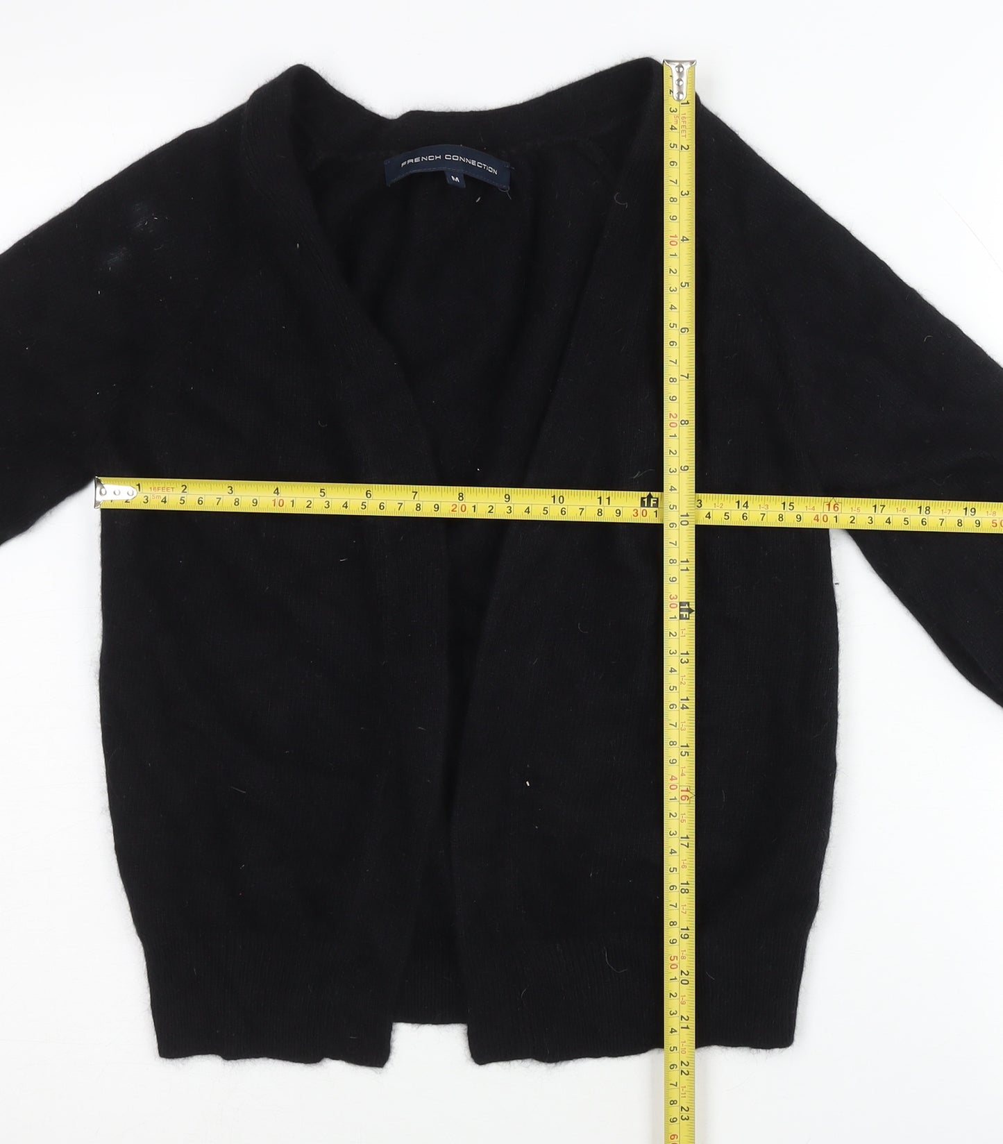 French Connection Women's Black M Cardigan Angora Blend