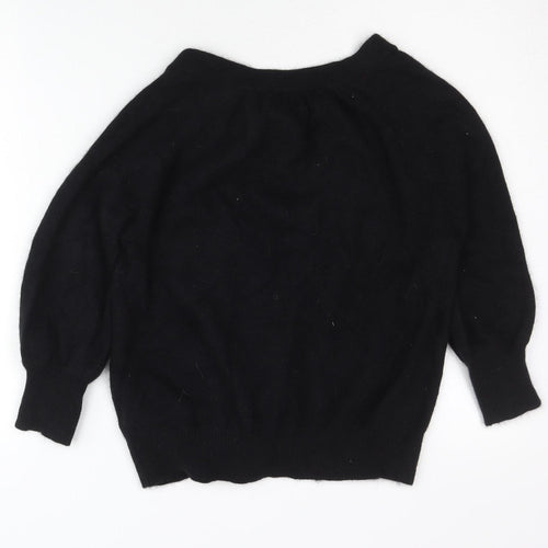 French Connection Women's Black M Cardigan Angora Blend