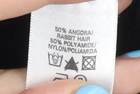 French Connection Women's Black M Cardigan Angora Blend