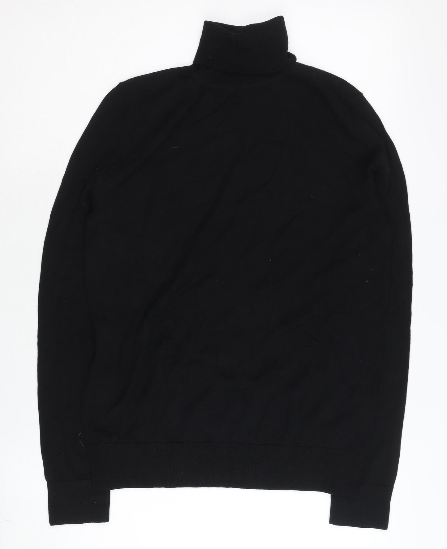 Marks and Spencer Women's Black Roll Neck Merino Wool Jumper Size 8