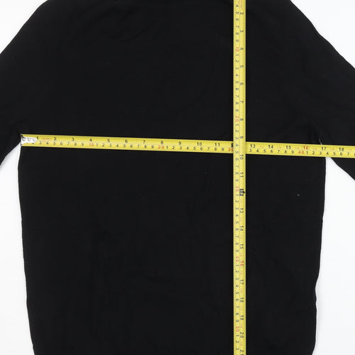 Marks and Spencer Women's Black Roll Neck Merino Wool Jumper Size 8