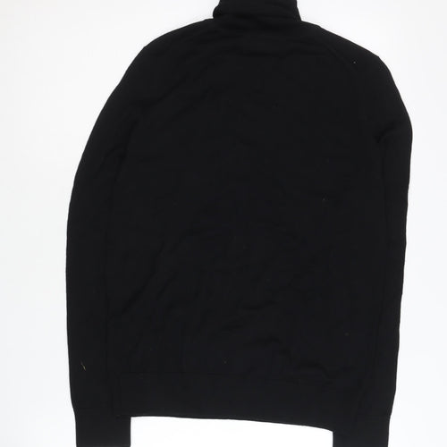 Marks and Spencer Women's Black Roll Neck Merino Wool Jumper Size 8