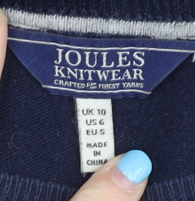 Joules Women’s Navy Blue Crew Neck Pullover Jumper Size 10