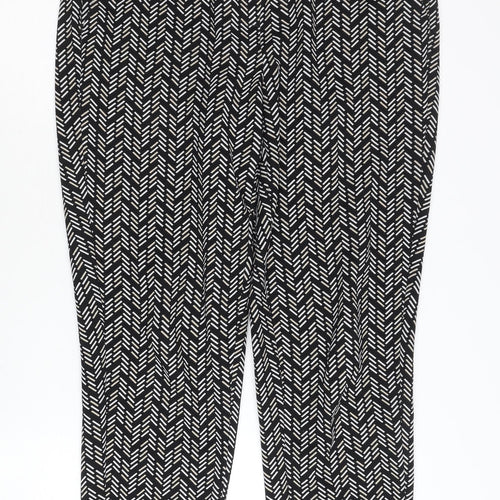 Dorothy Perkins Women’s Black Geometric Tapered Trousers Size 12