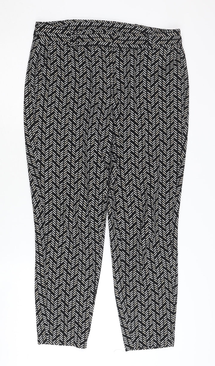 Dorothy Perkins Women’s Black Geometric Tapered Trousers Size 12