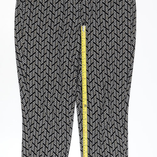 Dorothy Perkins Women’s Black Geometric Tapered Trousers Size 12